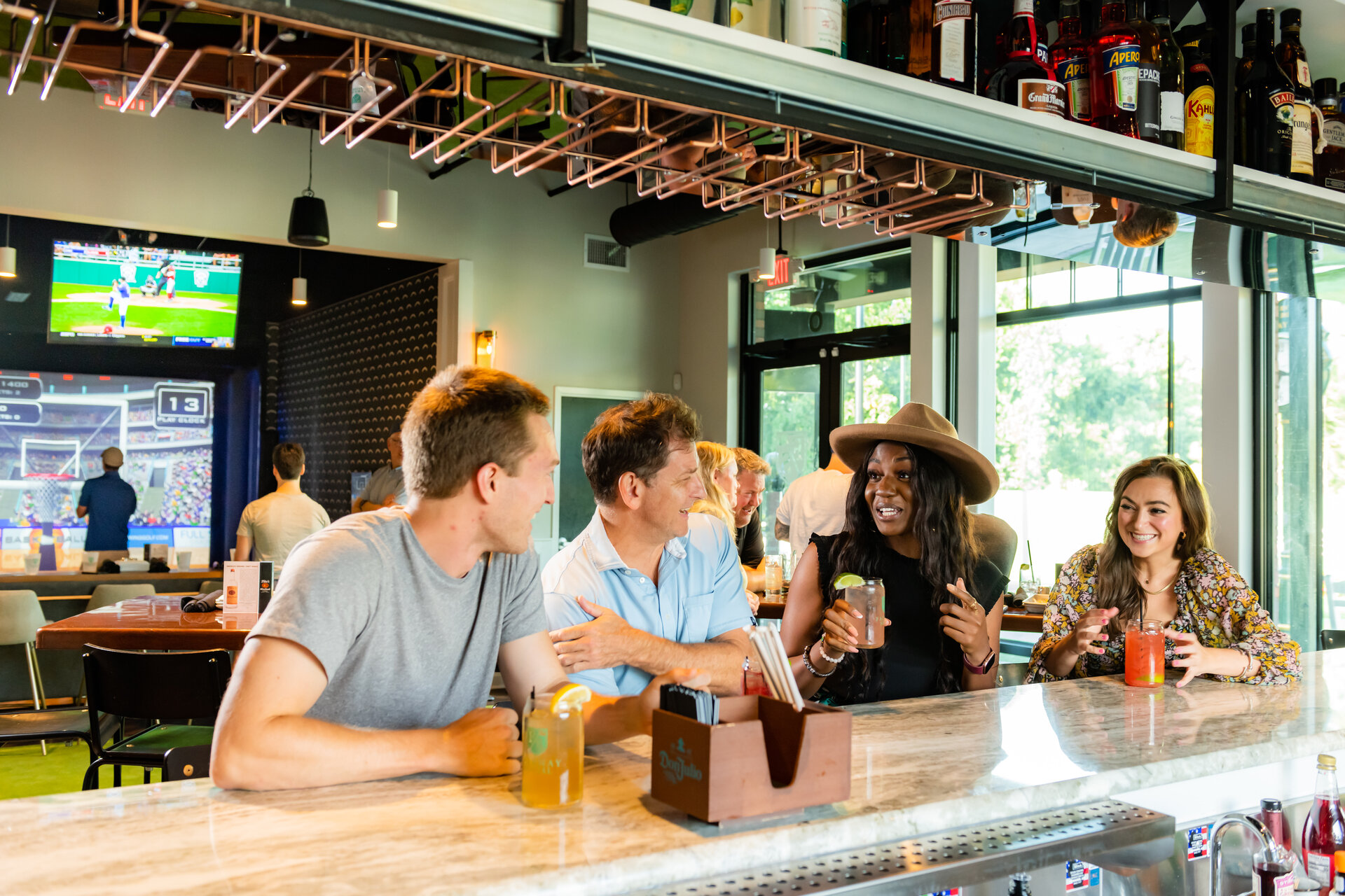 Group at bar